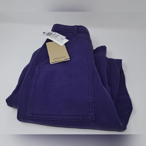 NWT Wilfred New Modern Utility Pants Mid Rise Straight Leg Deep Violet Size 00 - Picture 2 of 11